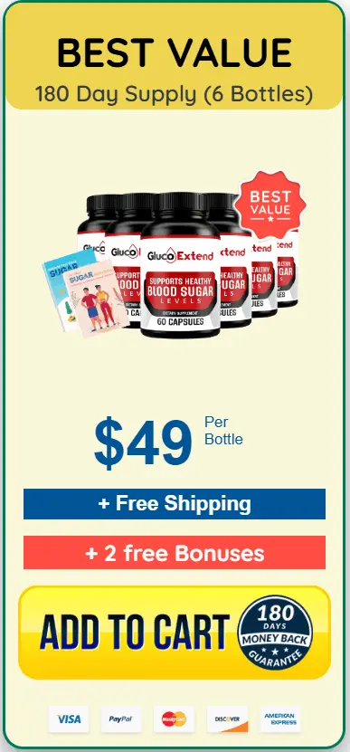 Gluco Extend 6 bottle pack - 180 day supply with free bonuses